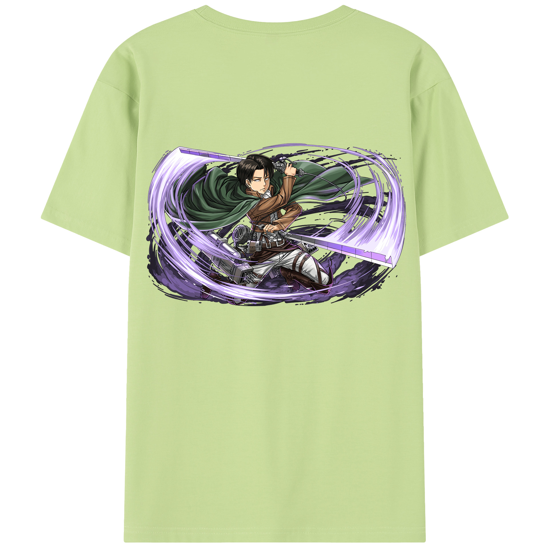 （画像用） 進撃の巨人 リヴァイ·アッカーマン Attack on Titan Levi Ackerman 綿100％半袖Tシャツ（背面プリント）
